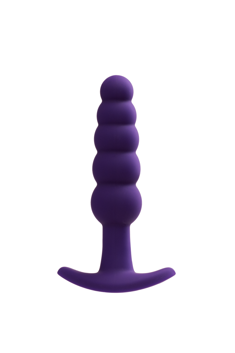 VeDO Plug in purple: vibrating silicone anal plug with graduated beads, a thin neck and a T-shaped base
