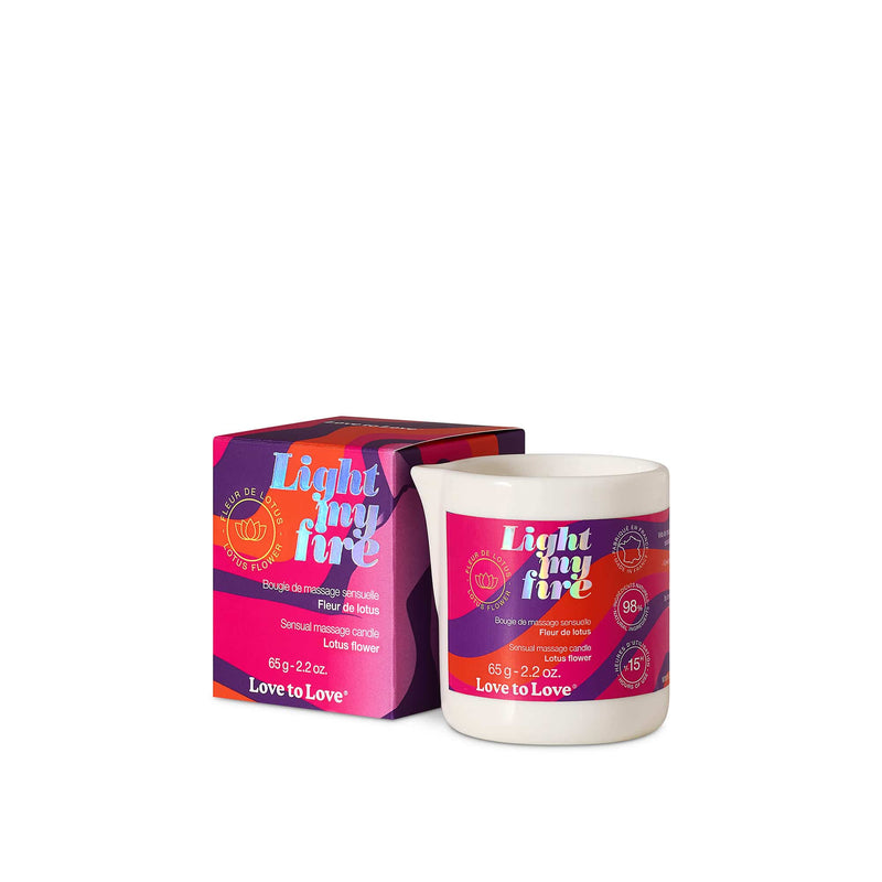 LOVELY PLANET LIGHT MY FIRE LOTUS FLOWER SCENTED MASSAGE CANDLE 2.2OZ