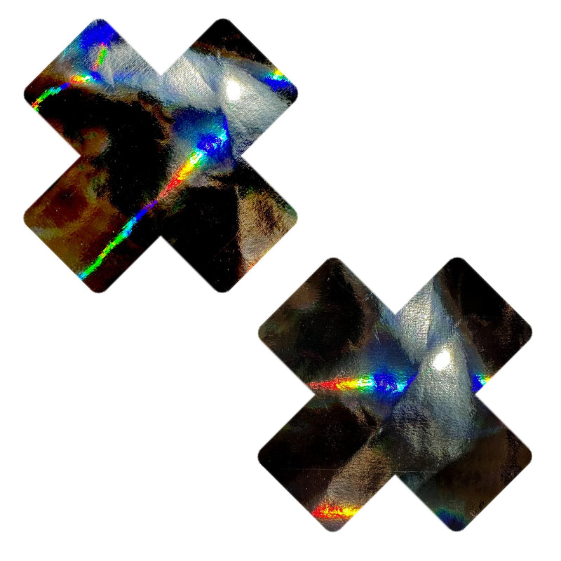 NEVA NUDE HOLOGRAPHIC X PASTIES