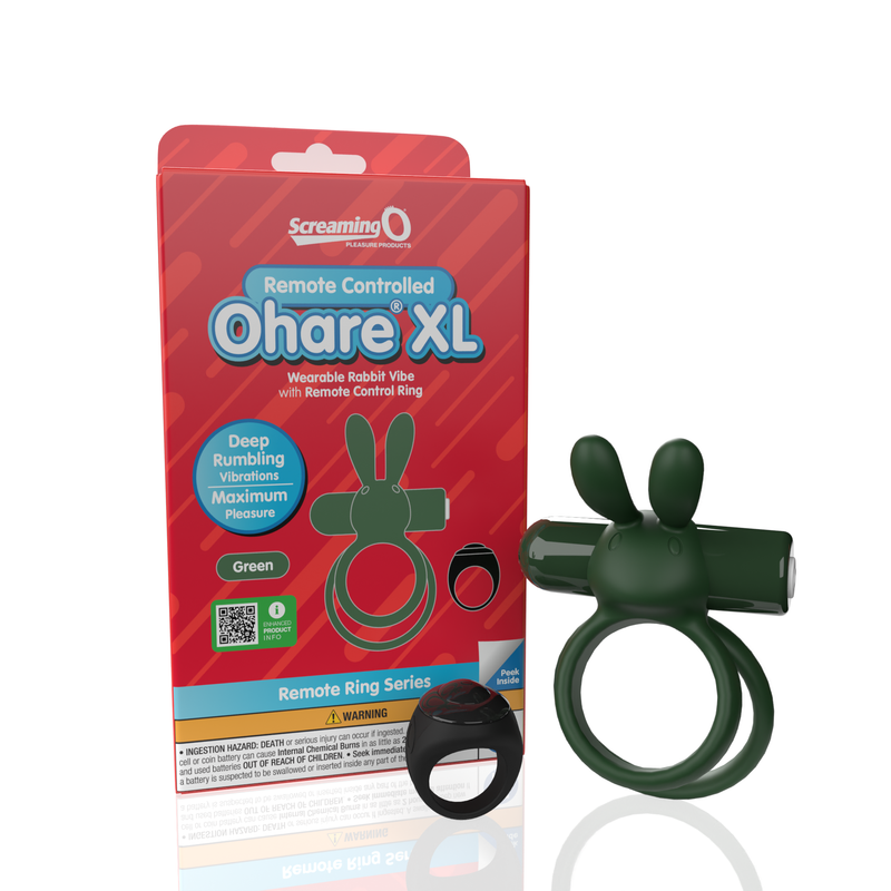 XL OHARE VIBRATING RING & REMOTE GREEN