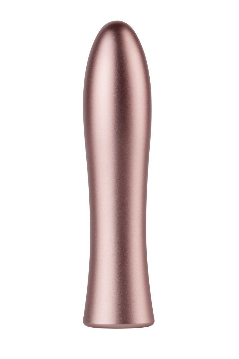 FemmeFunn Bougie Bullet in rose gold: sleek metallic aluminum bullet vibrator with a tapered tip