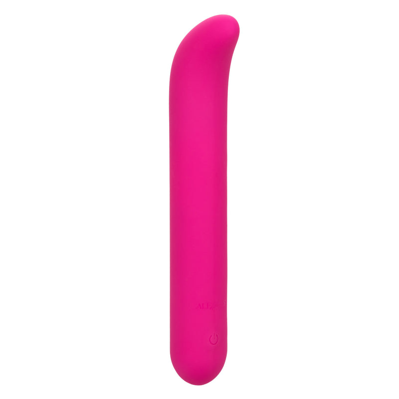 CalExotics Bliss Liquid Silicone G Vibe: pink slim G-spot vibrator with a curved soft tip