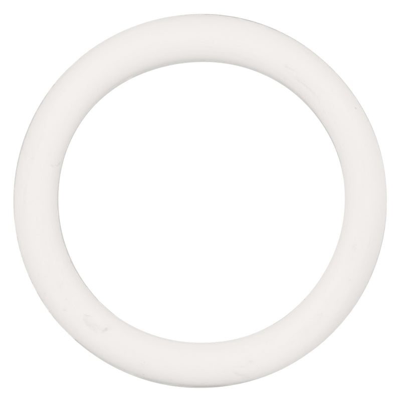 CalExotics Rubber Ring in white, medium: plain stretchy rubber cock ring, top view