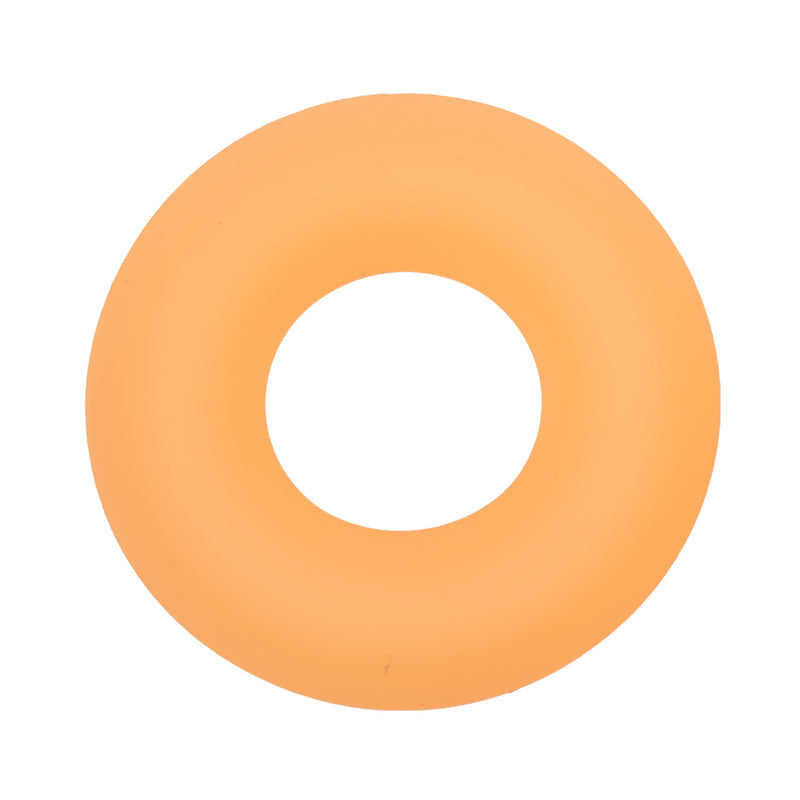CalExotics Alpha Glow-in-the-Dark Liquid Silicone Prolong Medium Ring: thick round pale orange cock ring