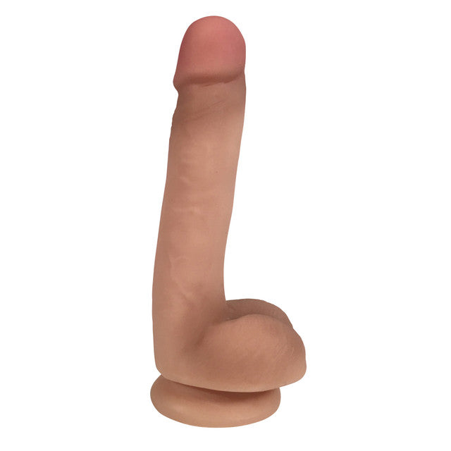 Easy Rider 7 inch slim realistic dildo in vanilla with balls and a suction cup base
