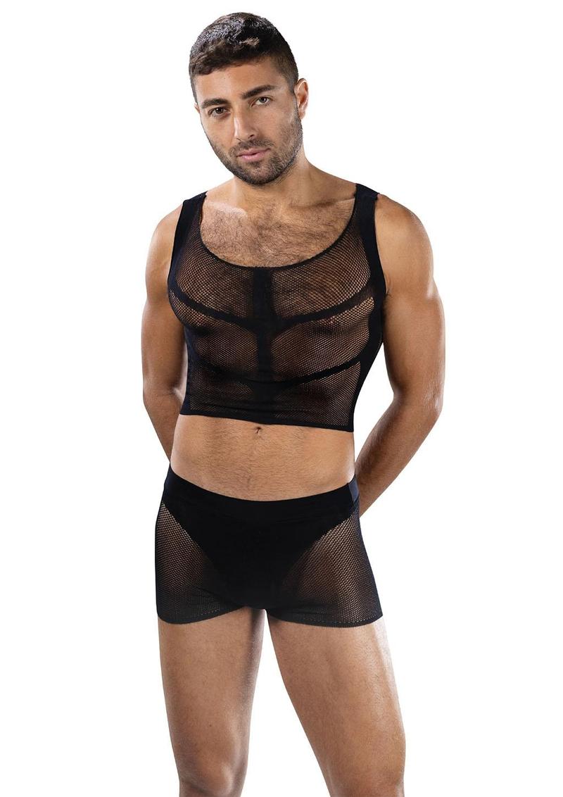 ENVY FISHNET ARMOR 2PC BLACK O/S