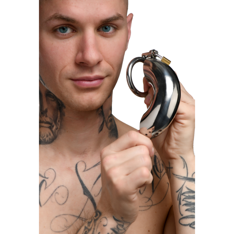 MASTER SERIES FORGED CAPTOR CHASTITY CAGE