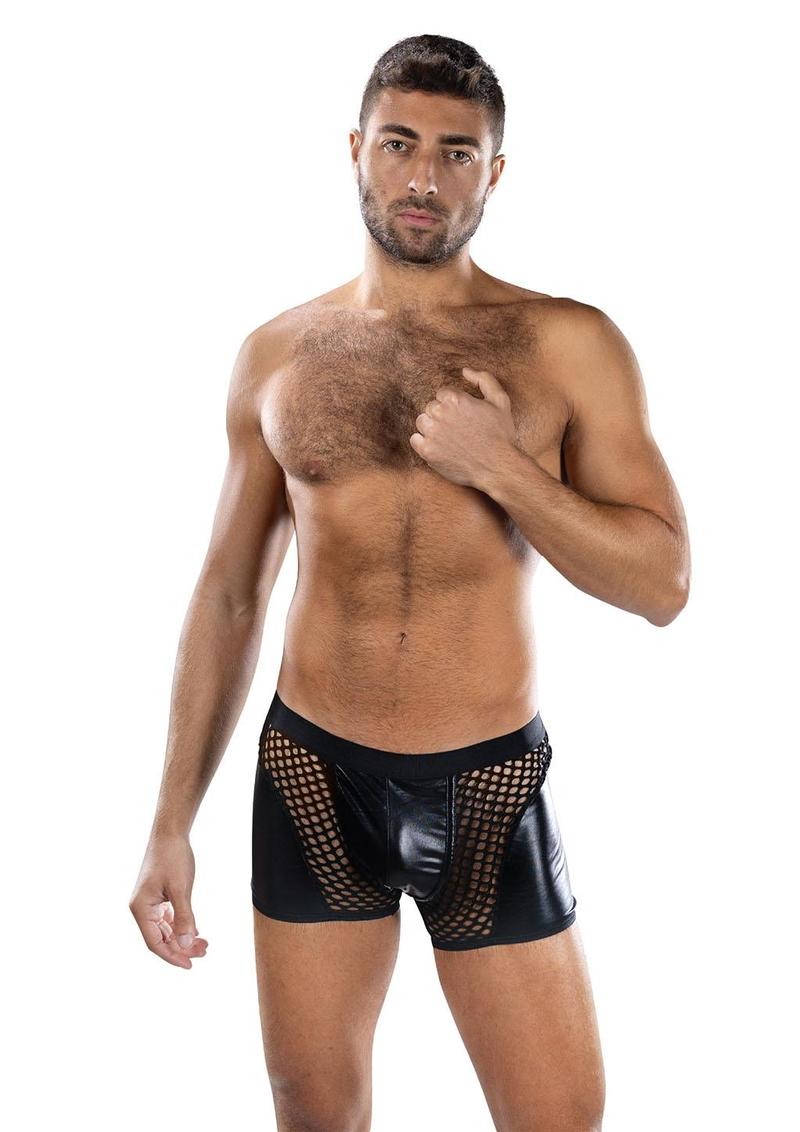 ENVY SHEER CONTRAST BOXER BREIFS BLACK O/S