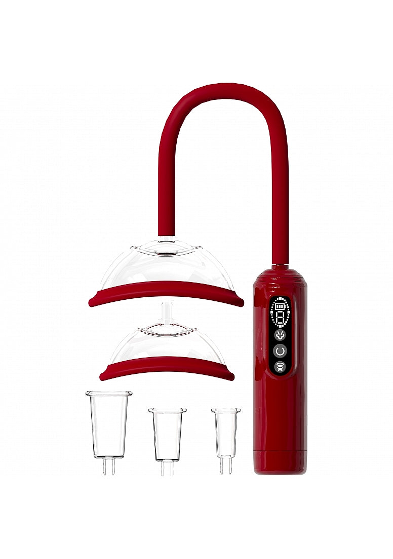 PUMPED AUTOMATIC VULVA, BREAST, & NIPPLE PUMP RED