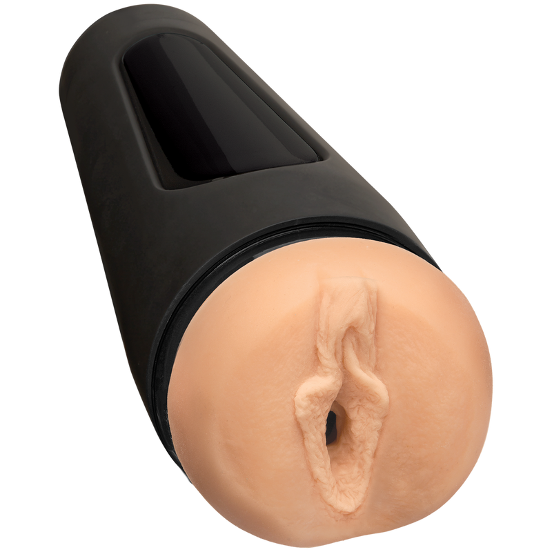 Doc Johnson Main Squeeze Mia Malkova: Ultraskyn masturbator with a realistic vulva opening in a black squeezable case