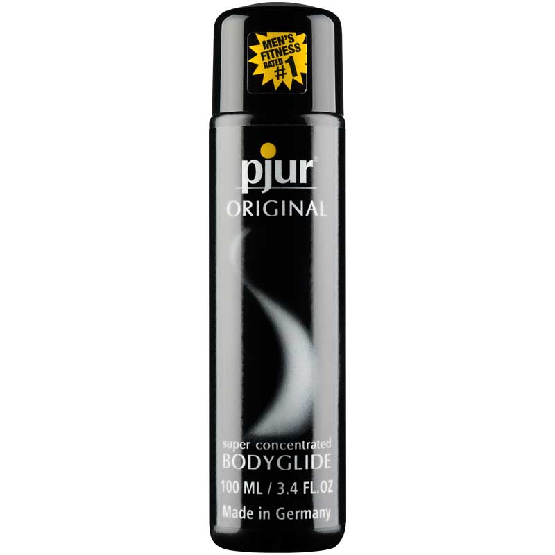 pjur Original Bodyglide super concentrated silicone lubricant: 100 ml (3.4 fl oz) black bottle with a Men's Fitness badge