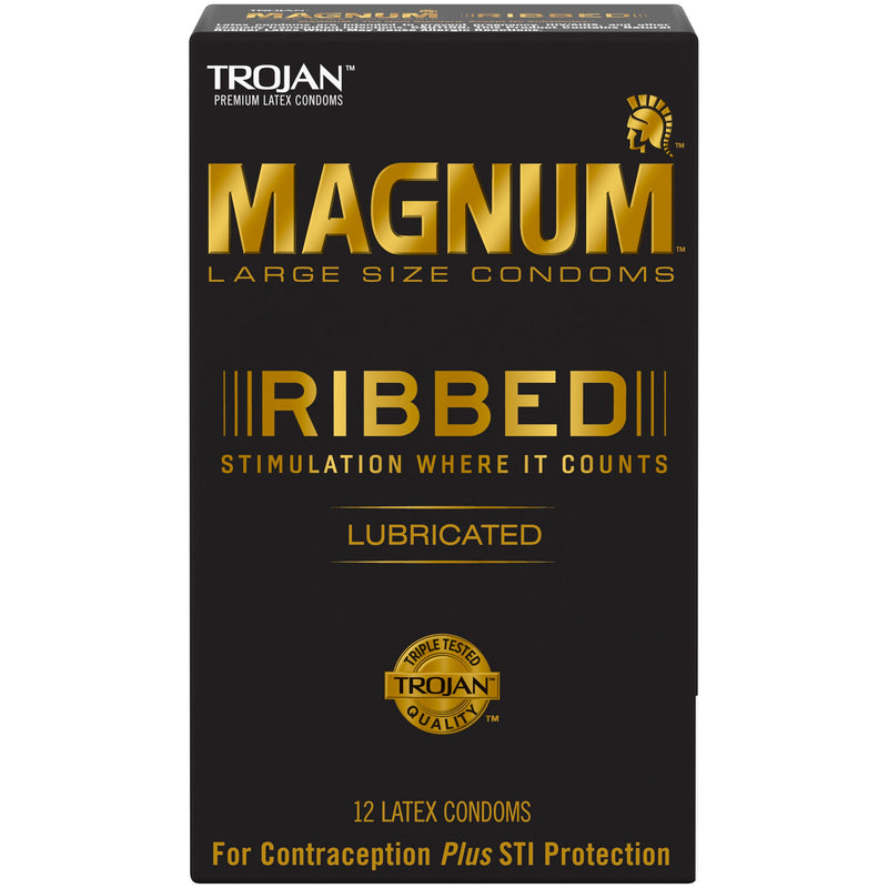 TROJAN MAGNUM RIBBED 12CT