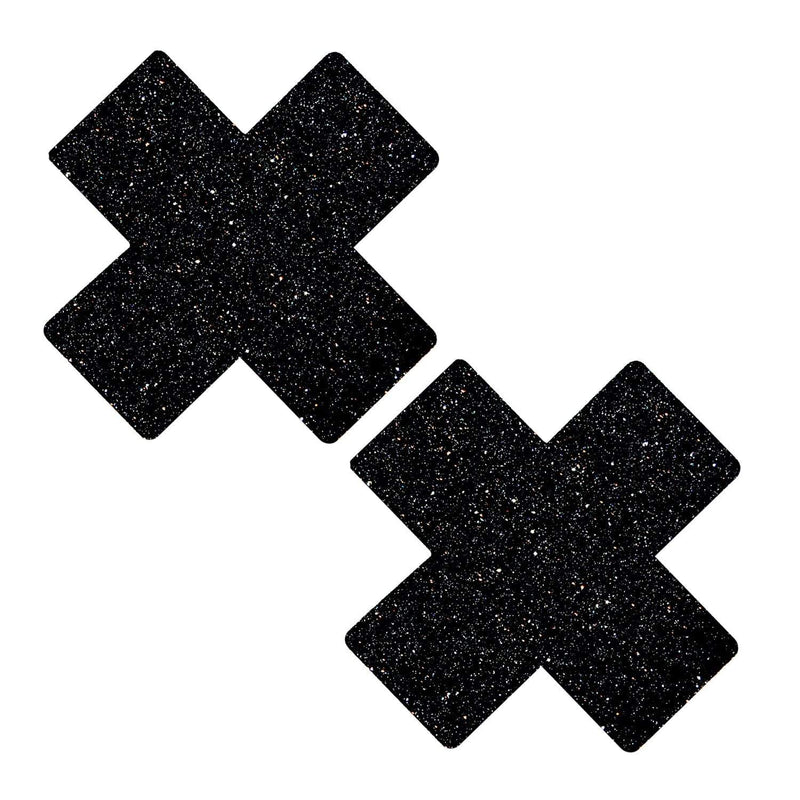 NEVA NUDE BLACK GLITTER X PASTIES