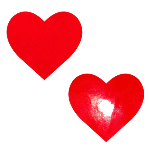 NEVA NUDE RED VINYL HEART PASTIES