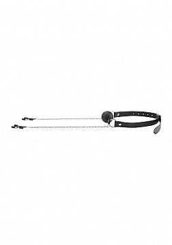 BREATHABLE BALL GAG CLAMPS BLACK