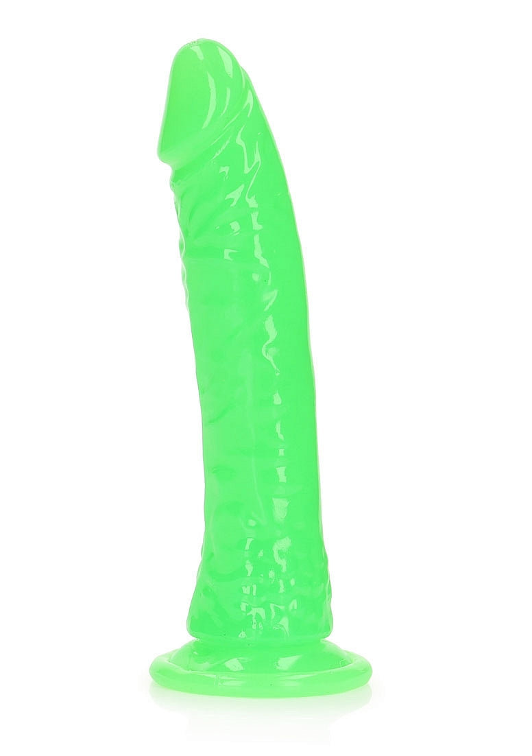 REALROCK GLOW IN THE DARK 7" SLIM DILDO GREEN