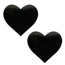 NEVA NUDE WET LOOK BLACK HEART PASTIES