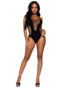 SHREDDED RACER BACK BODYSUIT BLACK O/S