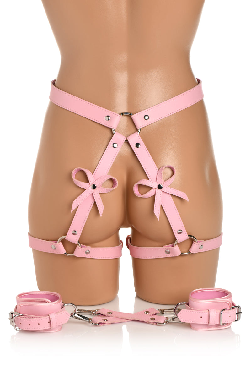 STRICT BONDAGE BOWS HARNESS PINK XL/XXL