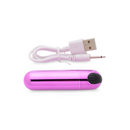 Purple metallic Bang! bullet with its white USB charging cable