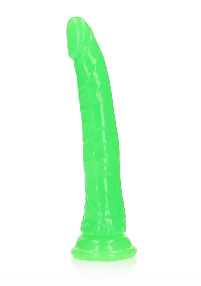 REALROCK GLOW IN THE DARK 9" SLIM DILDO GREEN