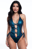 ASHLEY ROMPER AQUA TWINKLE