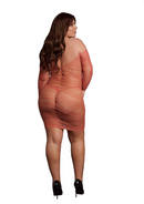 LONG SLEEVE MINI NET DRESS RED P/S