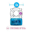 Size: Pleasure Ring opening 1.5 in (3.75 cm), ring 0.5 in (1.25 cm) thick, stretchable up to 6 in (15.25 cm)