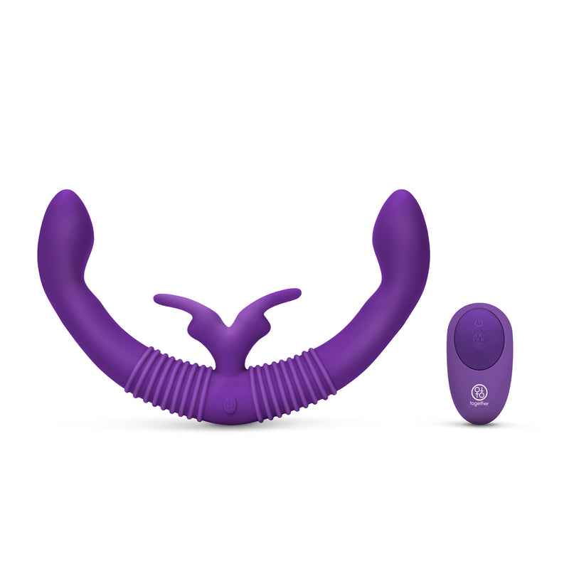 TOGETHER VIBES V2 PURPLE DOUBLE ENDED VIBRATOR WITH REMOTE