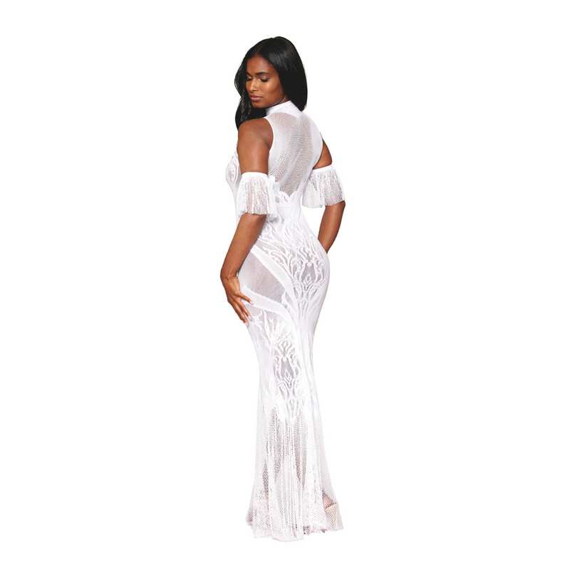 BODYSTOCKING GOWN WHITE O/S