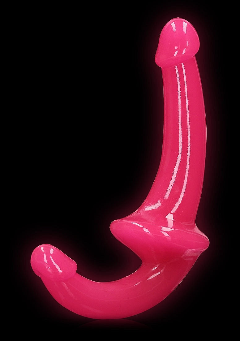 REALROCK GLOW IN THE DARK 6" STRAPLESS STRAP ON PINK