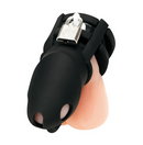 BLUE LINE SILICONE MINI C*CK CAGE WITH BALL DIVIDER BLACK