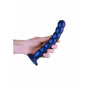 BEADED G SPOT 8" DILDO METALLIC BLUE