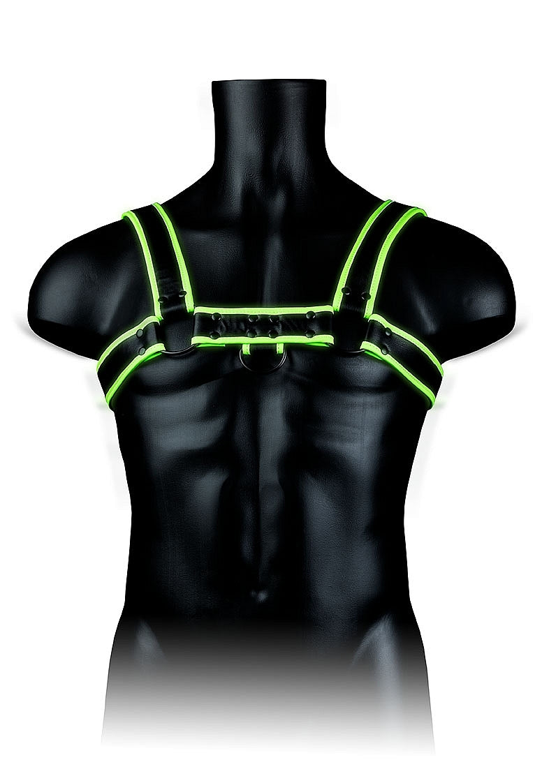 GLOW IN THE DARK CHEST BULLDOG HARNESS L/XL