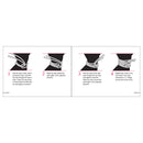 Inside pages of Naughty Knots with four illustrated steps for tying a rope around the waist