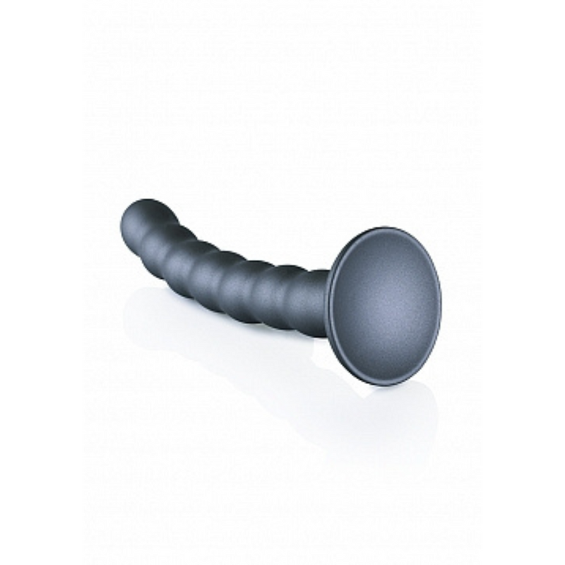 BEADED G SPOT 6.5" DILDO GUNMETAL