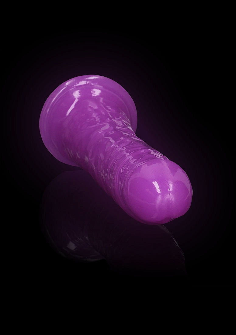 REALROCK GLOW IN THE DARK 9" SLIM DILDO PURPLE