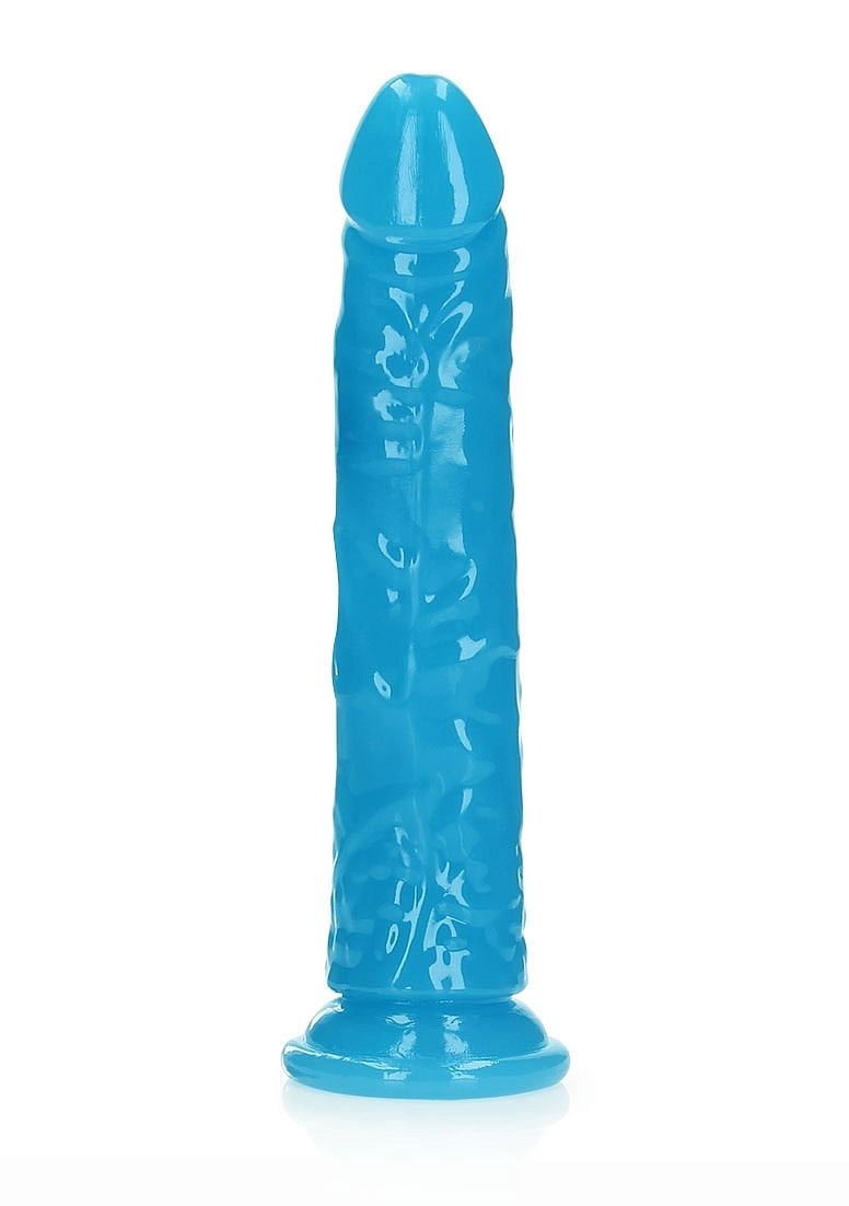 REALROCK GLOW IN THE DARK 9" SLIM DILDO BLUE