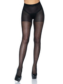 SHEER OPEN BUTT CROTCHLESS PANTYHOSE BLACK O/S