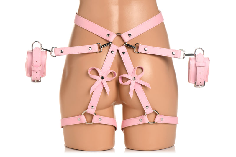 STRICT BONDAGE BOWS HARNESS PINK XL/XXL