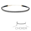 2 ROW RHINESTONE BAND CHOKER