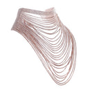 30 ROW RHINESTONE DRAPE CHOKER SILVER