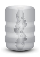 Cutaway of the clear Girlfriend Pocket Stroker showing the nubbed inner channel