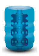 Cutaway of the blue Backdoor Pocket Stroker showing the beaded inner channel
