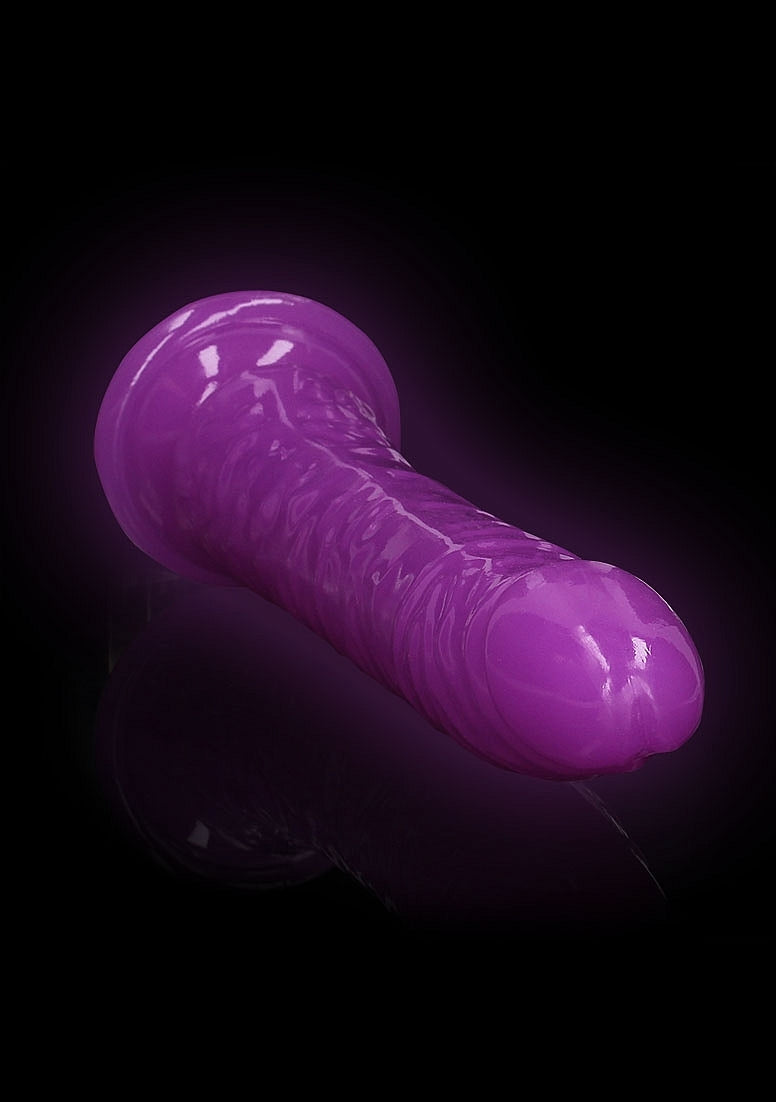 OUCH! GLOW IN THE DARK 10" SLIM DILDO PURPLE