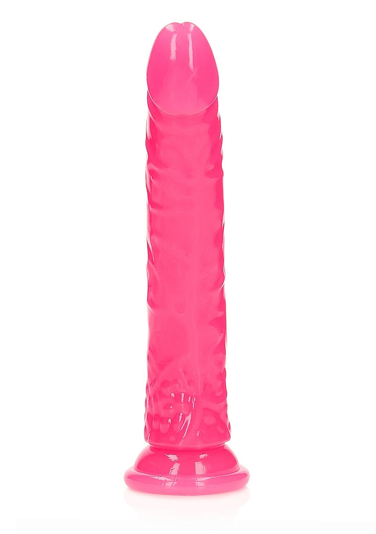 REALROCK GLOW IN THE DARK 10" SLIM DILDO PINK