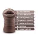Blush Enlust Dream Girls of AI Krystal: chocolate vibrating mouth pocket stroker. Tight nubbed canal, bullet, X5 Plus