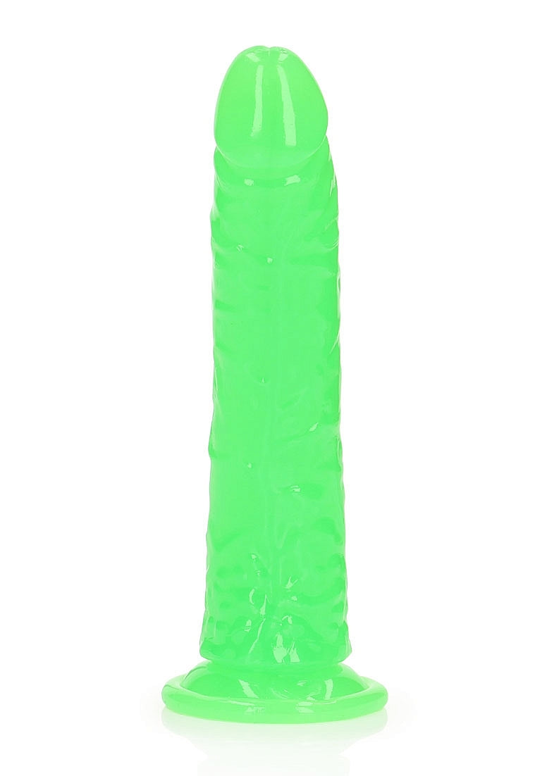 REALROCK GLOW IN THE DARK 7" SLIM DILDO GREEN