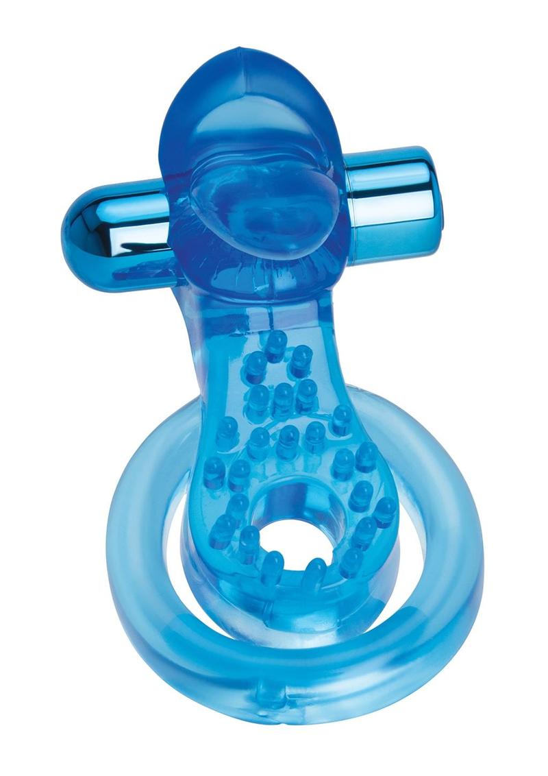 BODYWAND DUO RING WITH CLIT TICKLER BLUE