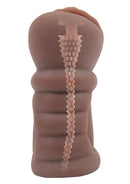 Cutaway of the brown Zolo Diva stroker showing the nubbed inner canal